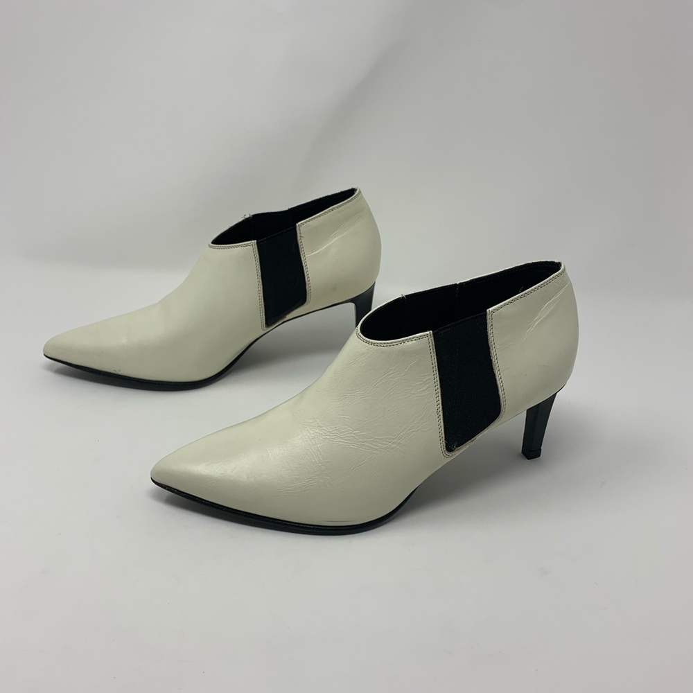 rag & bone Cream and Black Pointed Toe Ankle Booties